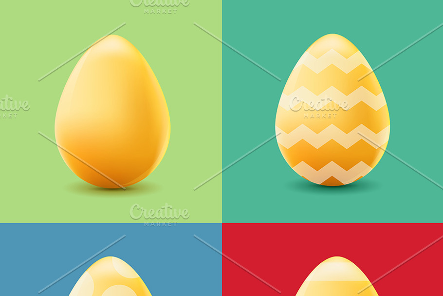 Happy Easter set with colored eggs in Illustrations - product preview 8