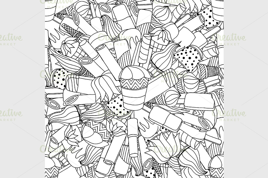 Seamless pattern with ice cream in Graphics - product preview 8