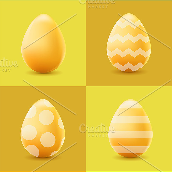 Happy Easter set with colored eggs in Illustrations - product preview 2