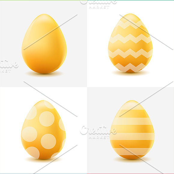 Happy Easter set with colored eggs in Illustrations - product preview 3