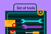 Set of Tools for Seo Flat Design