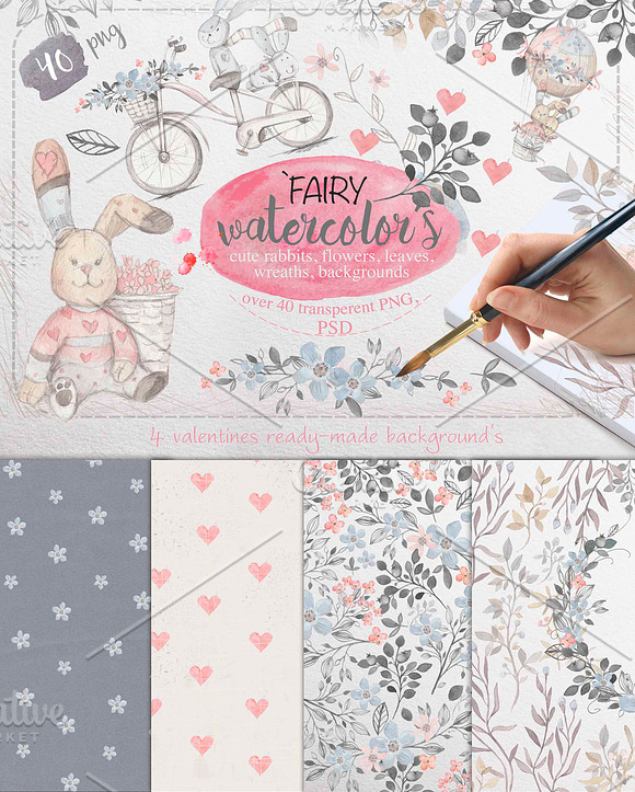 Fairy watercolors  in Illustrations - product preview 4