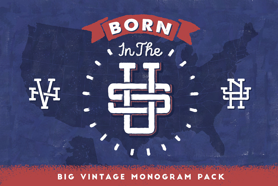 Born In The U.S. • Vintage Monogram 