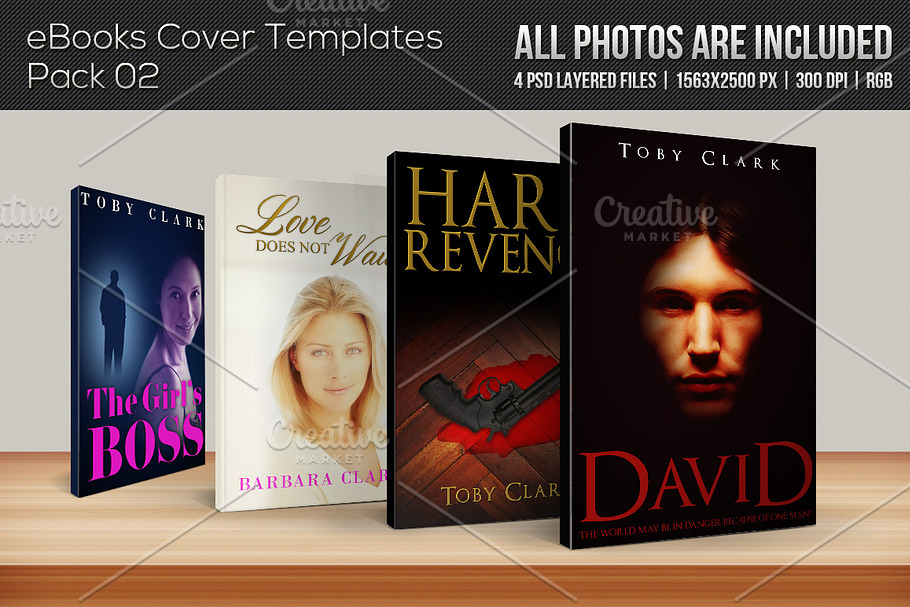4 eBook Cover Templates - Pack 02 in Templates - product preview 8