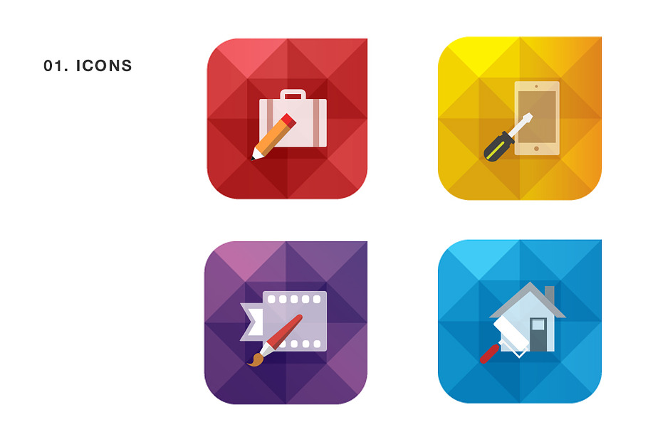 Geometric Icon Set for Web Design in Graphics - product preview 8