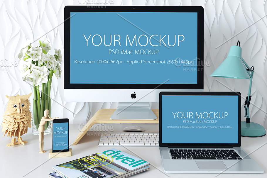 imac macbook iphone mockup in Mobile & Web Mockups - product preview 8