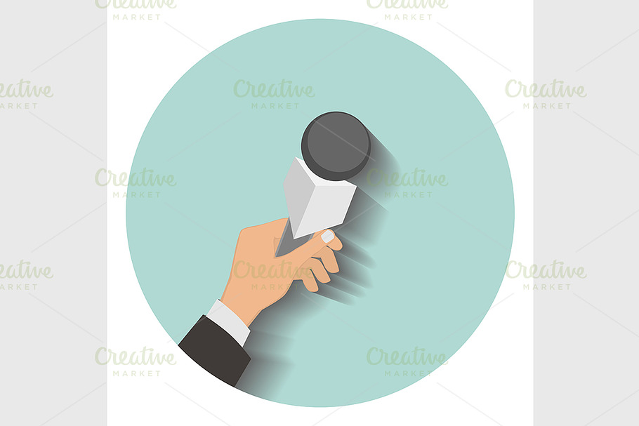 Hand holding a microphone in Graphics - product preview 8