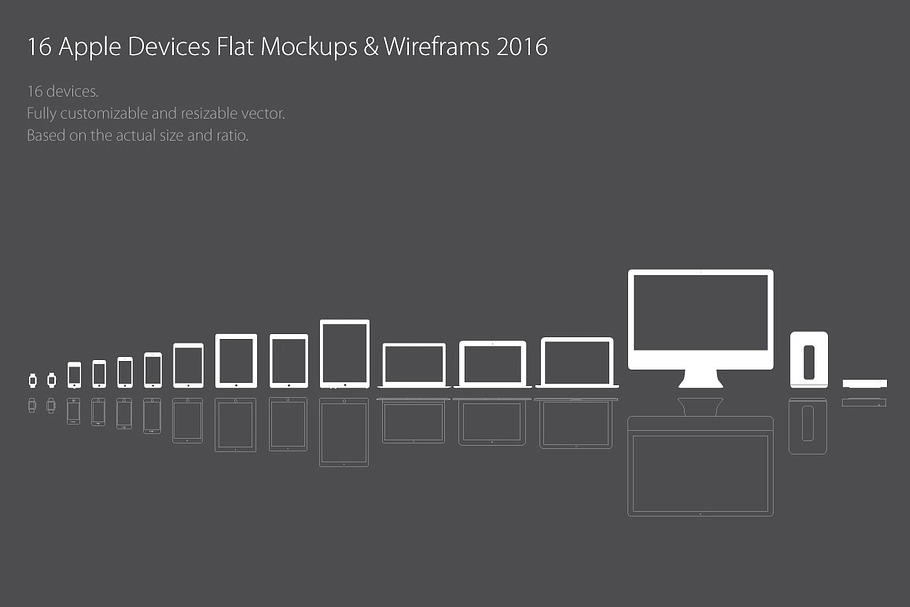 Apple Device Wireframe Mockups
