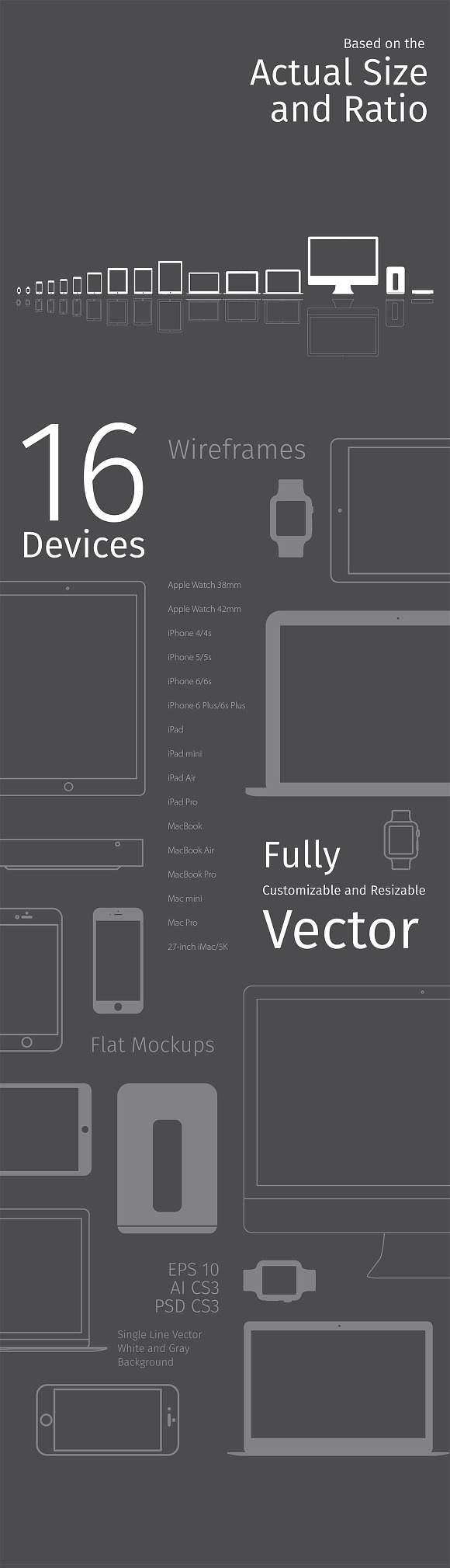Apple Device Wireframe Mockups in Mobile & Web Mockups - product preview 1