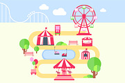 Amusement park infographic elements