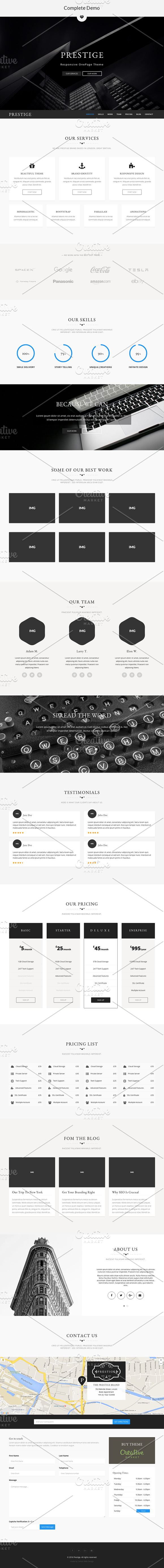 Prestige Minimalistic OnePage Theme in Bootstrap Themes - product preview 1