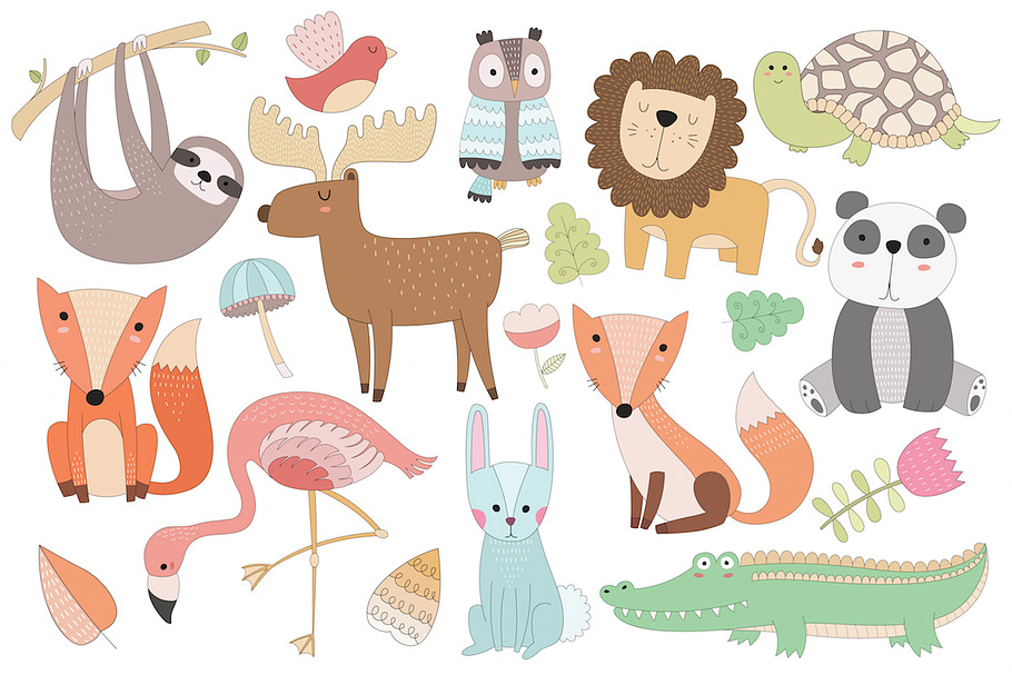 Cute Baby Animals Vector & PNG Pack CustomDesigned