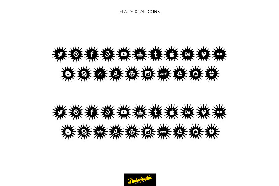 Flat social ICONS STARS in Graphics - product preview 8