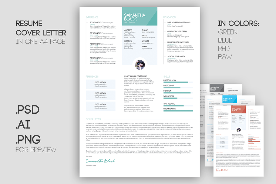 Resume template and cover letter in Letter Templates - product preview 8