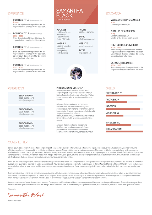 Resume template and cover letter in Letter Templates - product preview 4