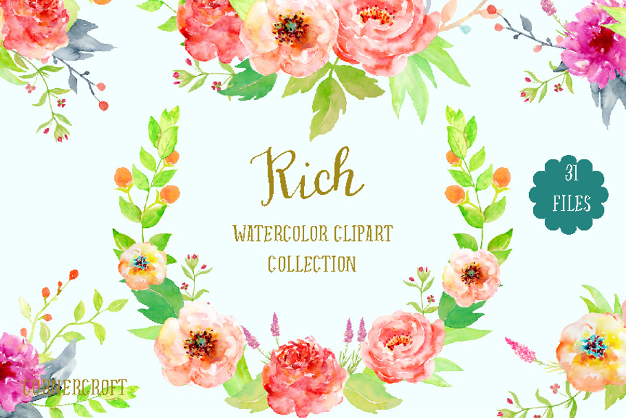 Watercolor Clipart Collection Rich