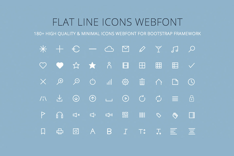 Flat Line Icons Webfont in Icon Fonts - product preview 8
