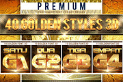 40 Golden Font 3D