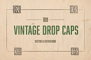 100 Vintage Illustrated Drop Caps