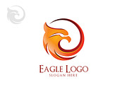 Eagle logo in circle, hawk , phoenix