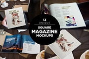 Square Magazine Mockups-Café Edition