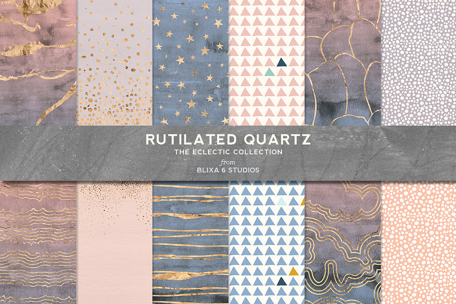 Rutilated Quartz Gold & Watercolor
