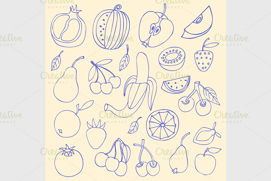 Sketches of fruit in Graphics - product preview 8