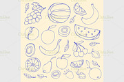 Sketches of fruit