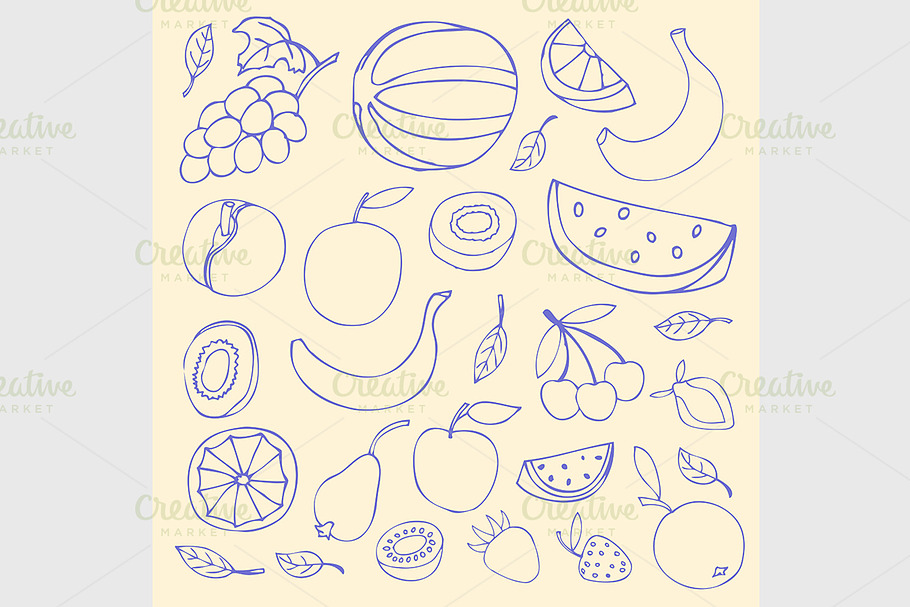 Sketches of fruit in Graphics - product preview 8