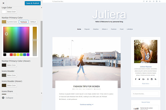 Juliera - Wordpress Theme Feminine in WordPress Minimal Themes - product preview 1