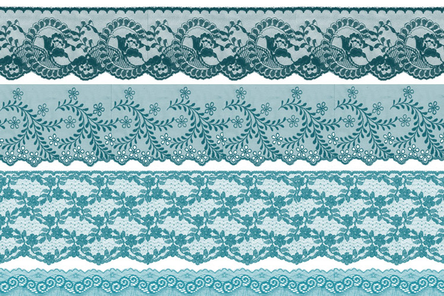 Turquoise Teal Lace Borders