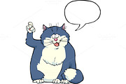 Cartoon cat said speech bubbles