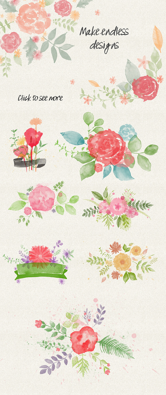 Floral Watercolor PS Stamp Brushes in Photoshop Brushes - product preview 8