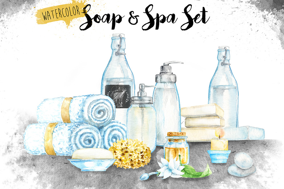 Watercolor Soap & Spa Set