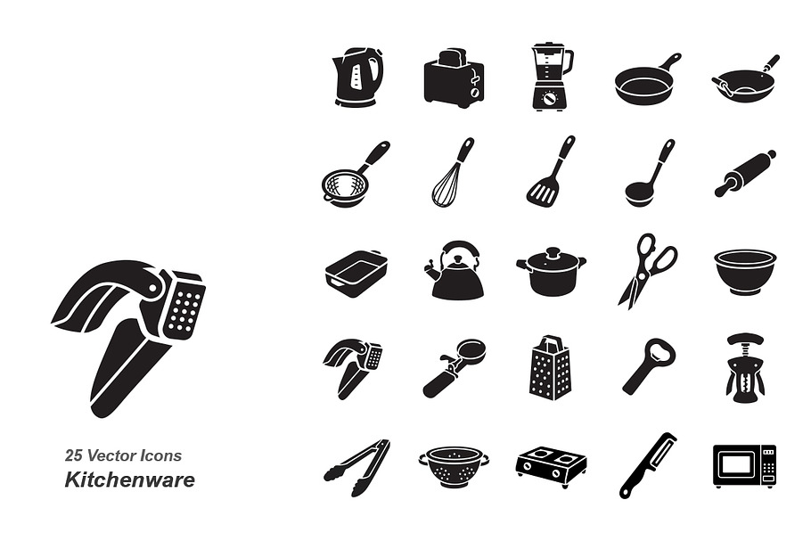 Kitchenware vector icons in Icons - product preview 8