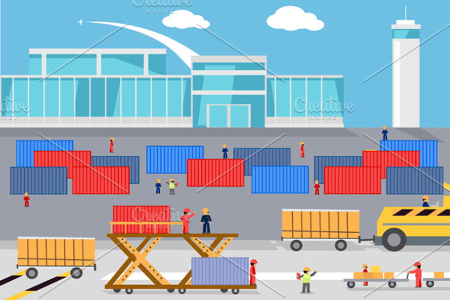 Loading Freight Containers in Illustrations - product preview 8