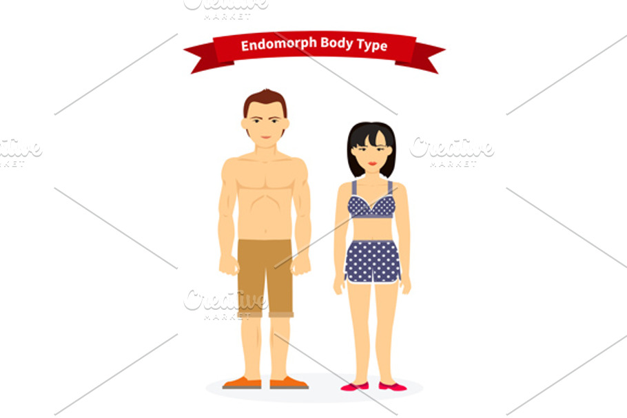 Endomorph Body Type Woman and Man in Illustrations - product preview 8