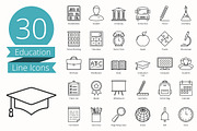 30 Education Line Icons