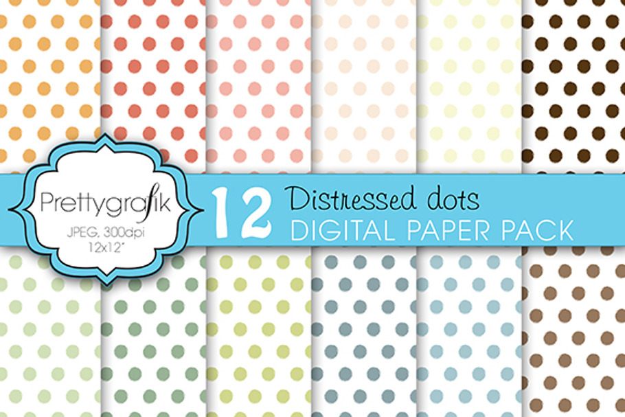 polka dots digital paper, commercial in Patterns - product preview 8