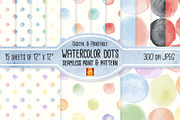 WatercolorDot Seamless Digital Paper