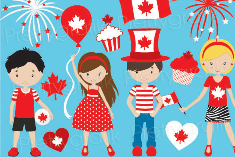 Canada day clipart commercial use