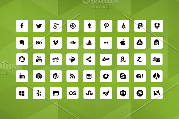 90 Squared Social Icons in Graphics - product preview 1