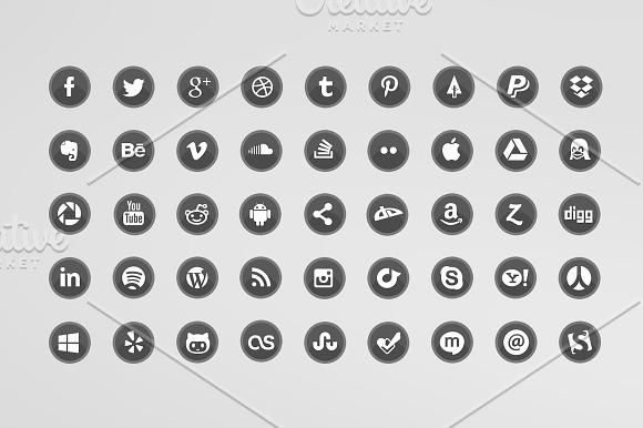 45 Glossy Social Media Icons in Graphics - product preview 1