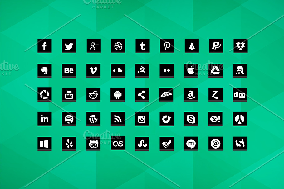 Social Media Icons 90 Social Icons in Graphics - product preview 8