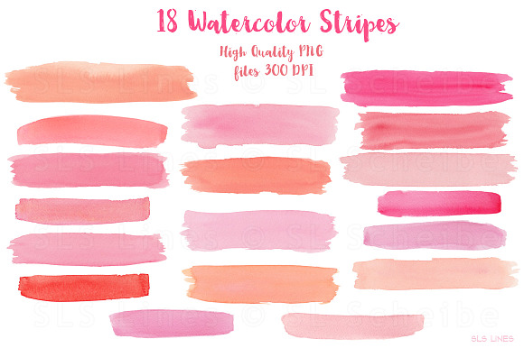 Watercolor Balls & Blotches Pink in Illustrations - product preview 2