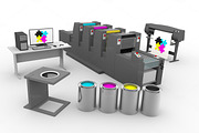 CMYK print production process