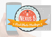 8 Nexus 5 Mockups for Photoshop