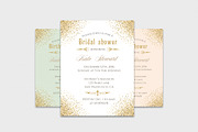 Gold glitter invitation templates
