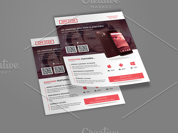 App/Mobile Promotion Flyer in Flyer Templates - product preview 2