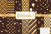 Chocolate Gold Foil Digital Papers